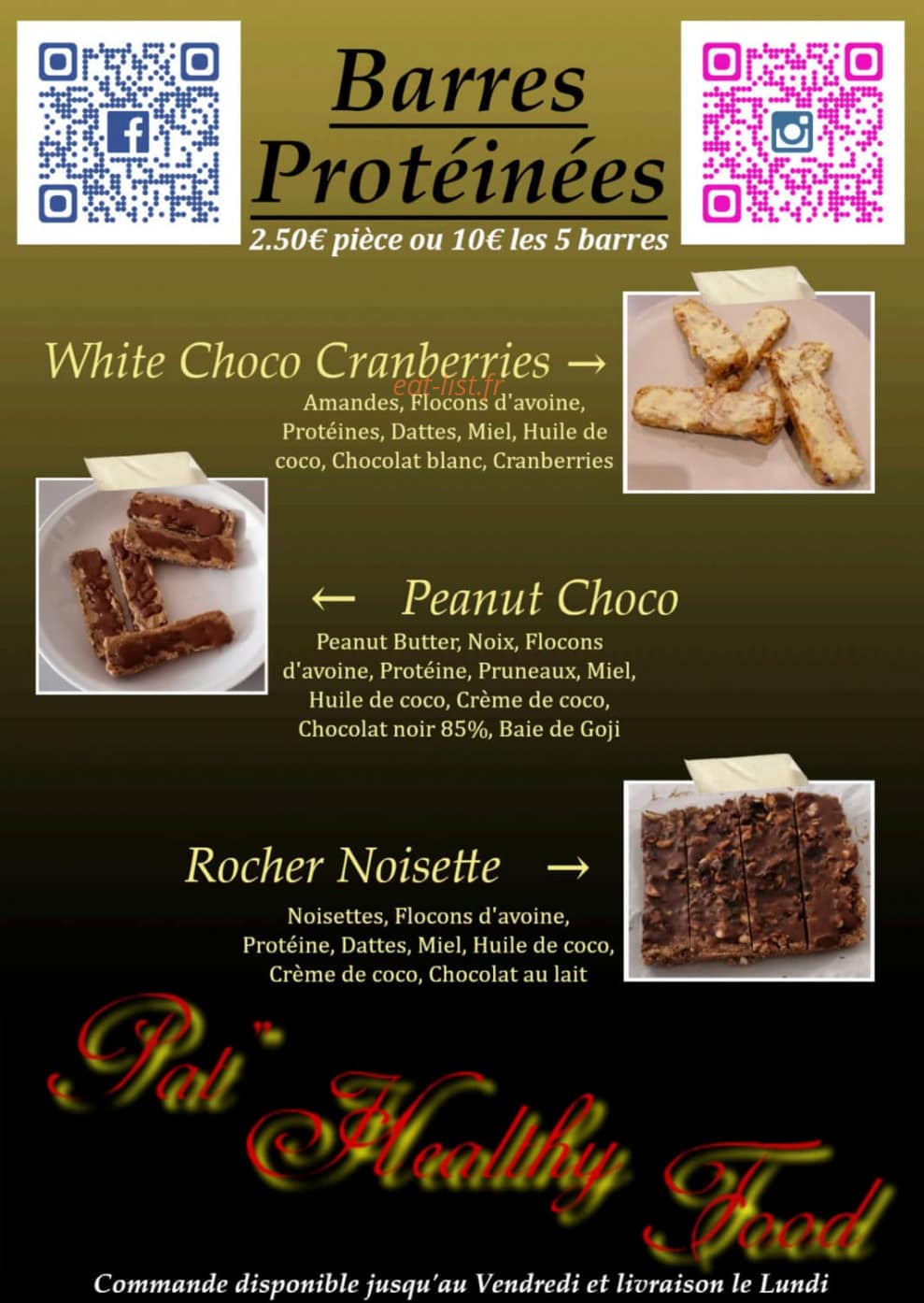 Pat’ Healthy Food — carte page 2