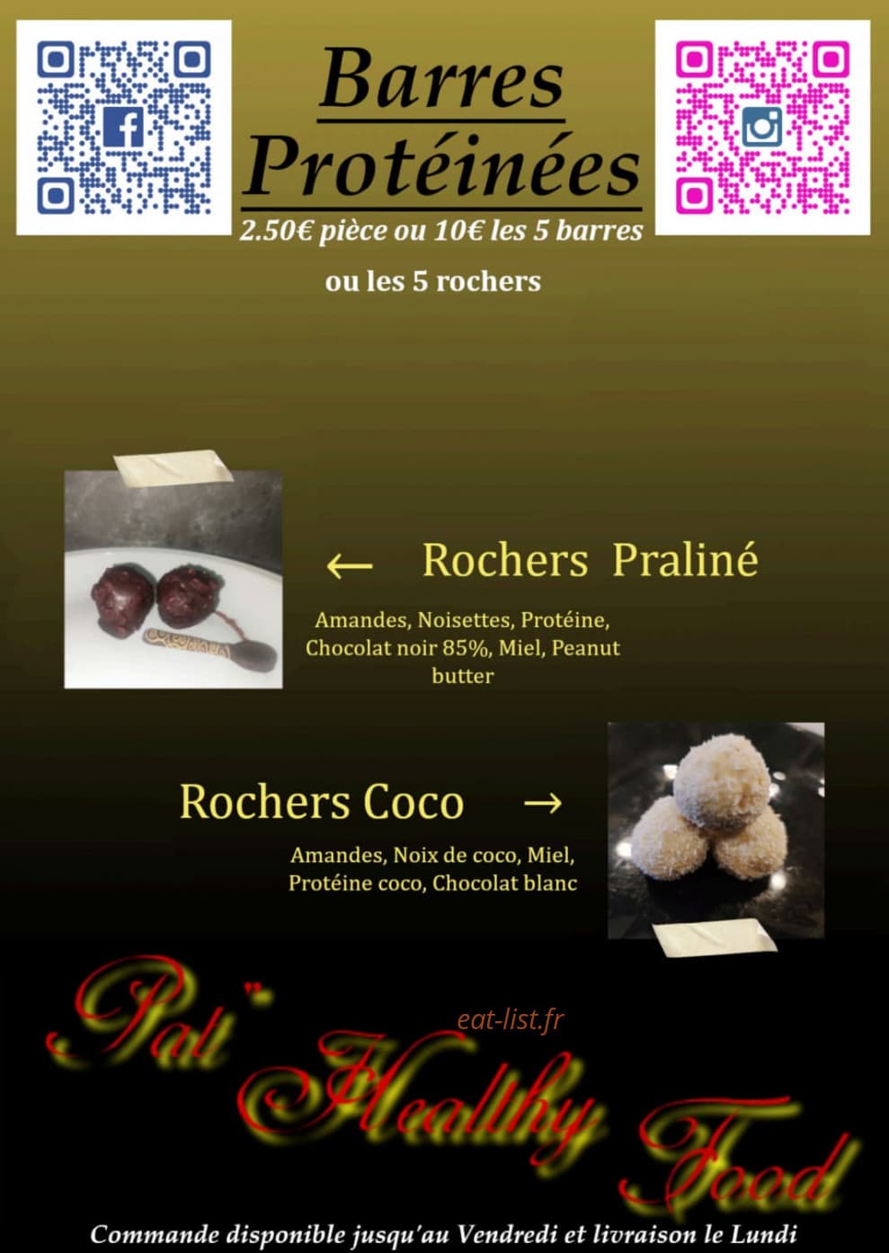 Pat’ Healthy Food — carte page 3