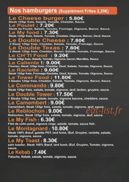 My Food — carte page 2