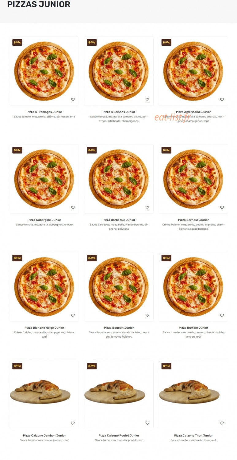 Allo Pizza Plus — carte page 1