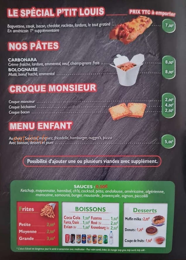 Au P'tit Louis — carte page 4