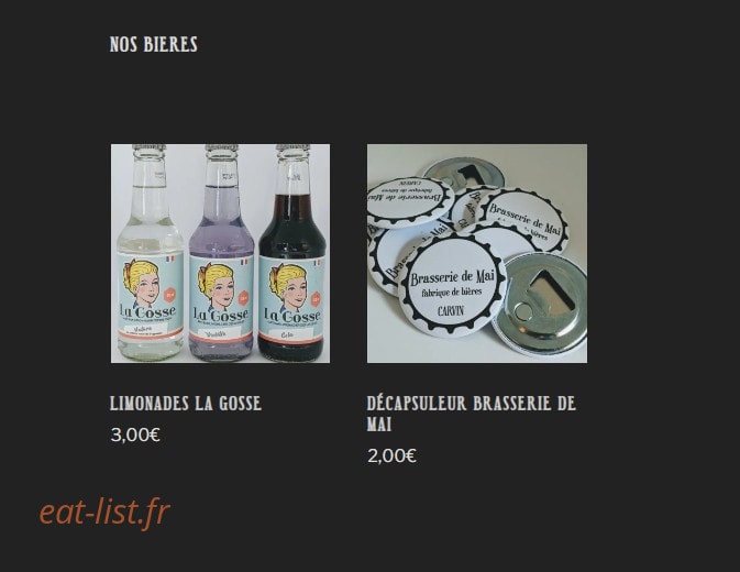 Brasserie de Mai — carte page 2