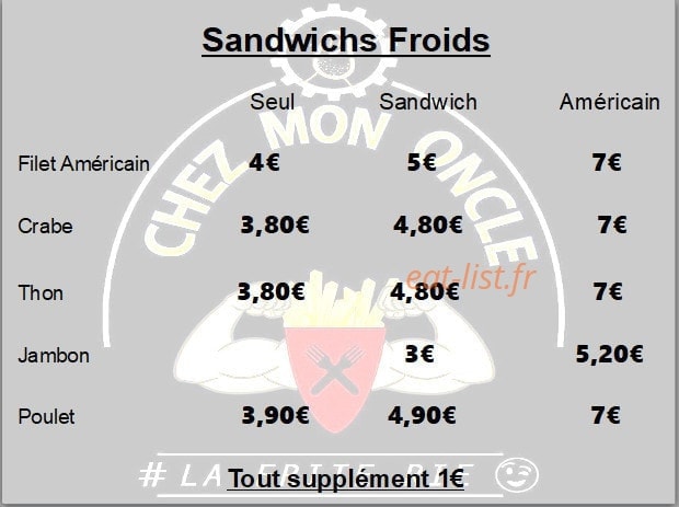 Chez Mon Oncle — carte page 3