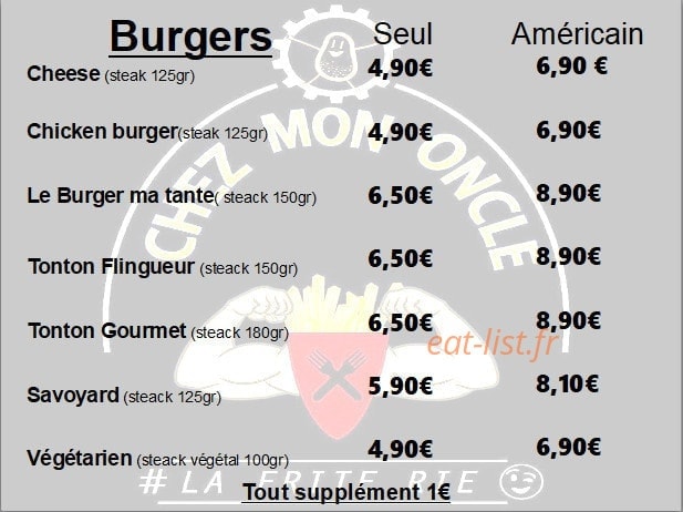 Chez Mon Oncle — carte page 1
