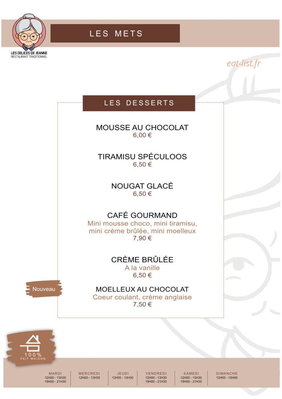 Les délices de Jeanne — carte page 3