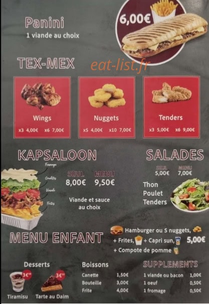 Snack pizza discount — carte page 1