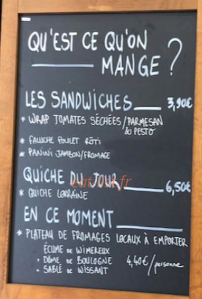 La Sauvage, Deli Market — carte page 1
