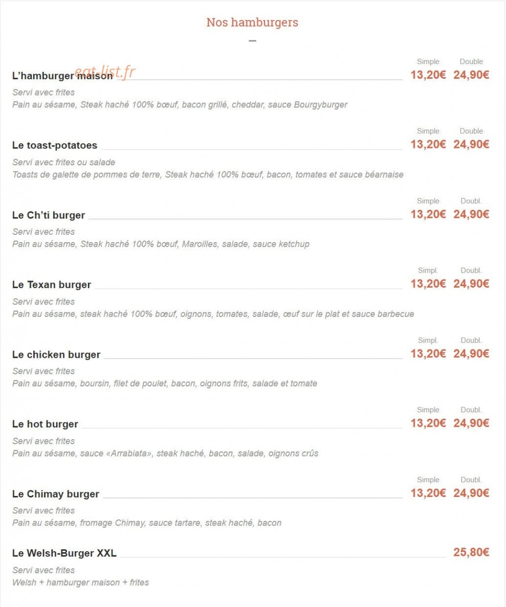 Black Bull Pub — carte page 4