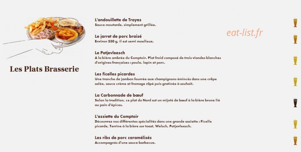 Le Comptoir du Malt — carte page 8