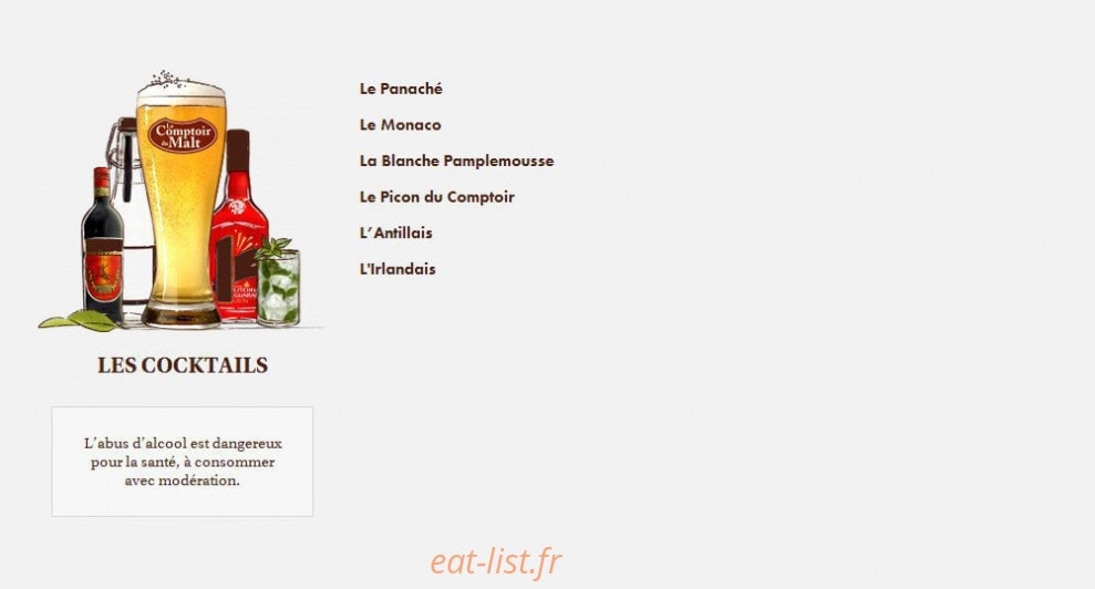 Le Comptoir du Malt — carte page 38