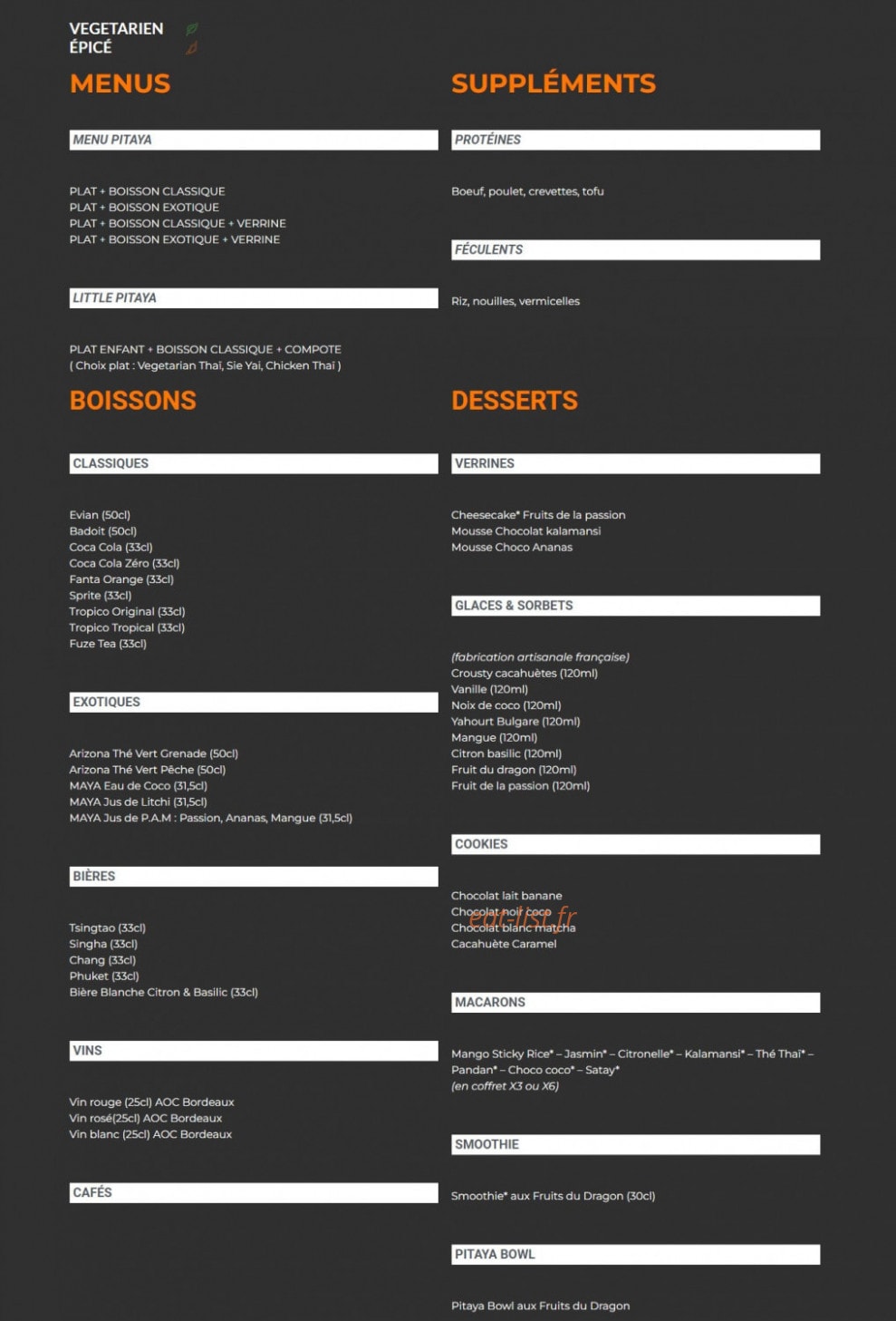Pitaya — carte page 2