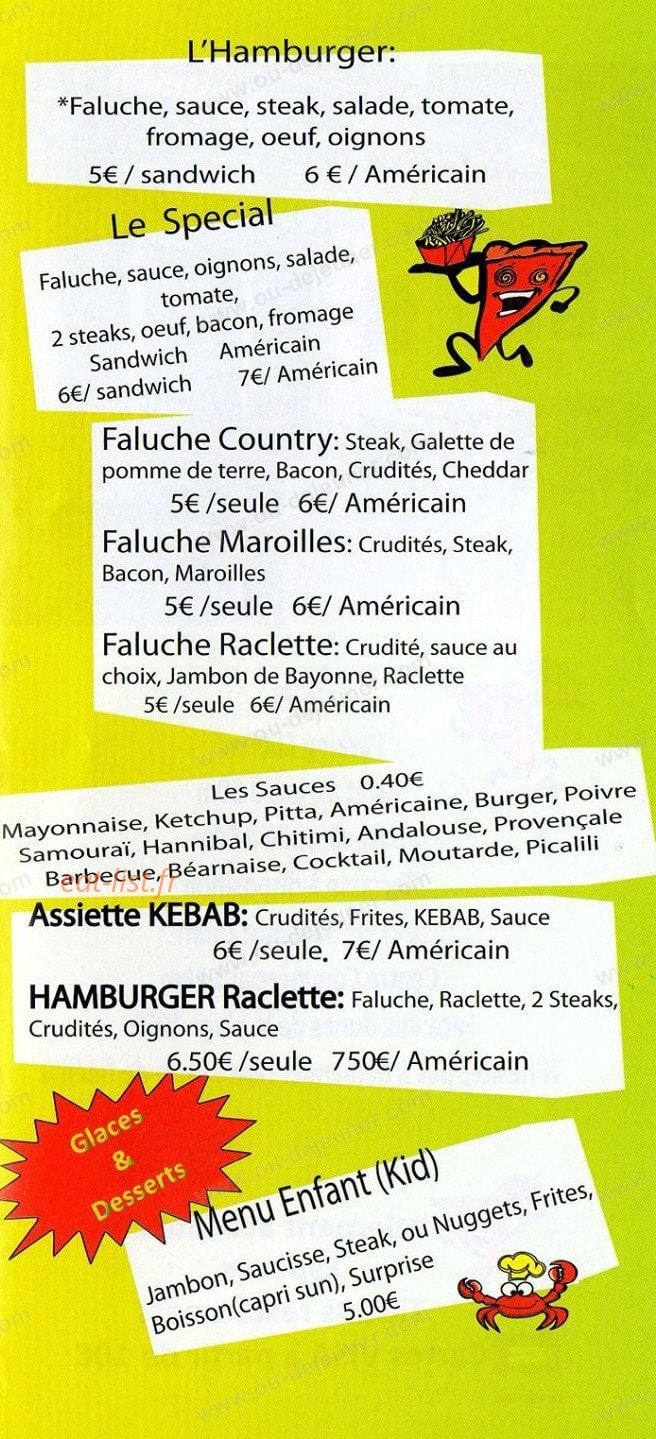 Friterie Pizzeria des Sables — carte page 3