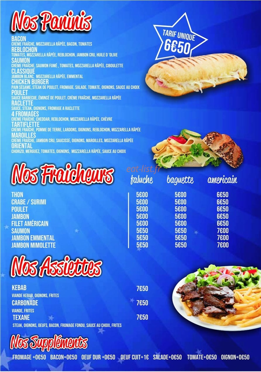 Américain Burger — carte page 3