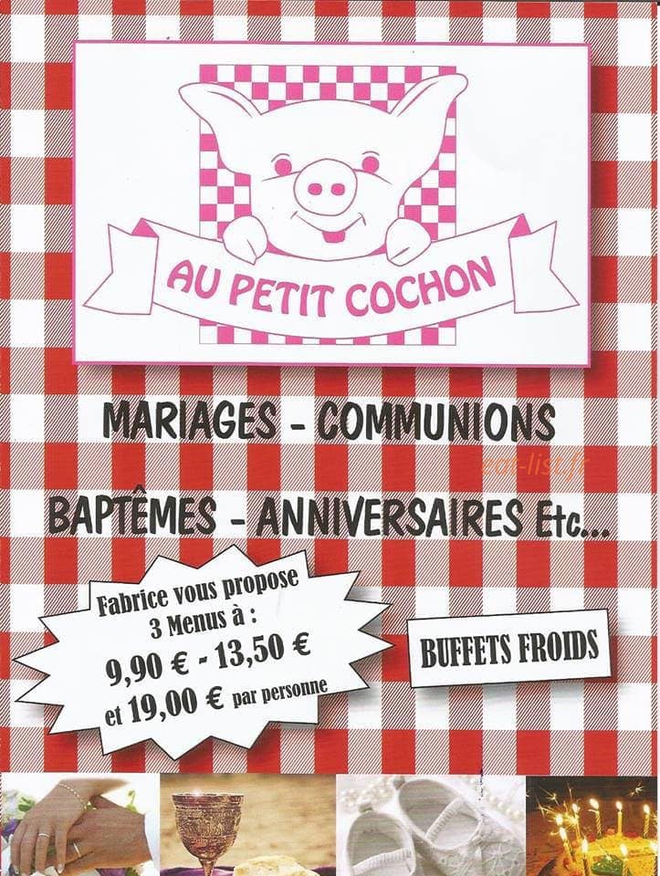 Au Petit Cochon — carte page 1