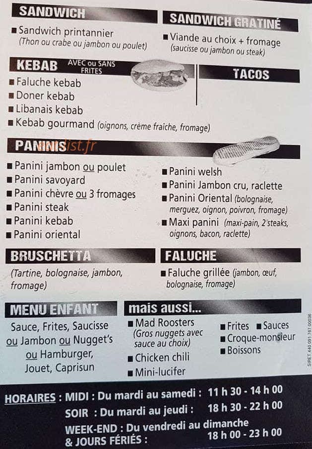 Friterie desvroise — carte page 2