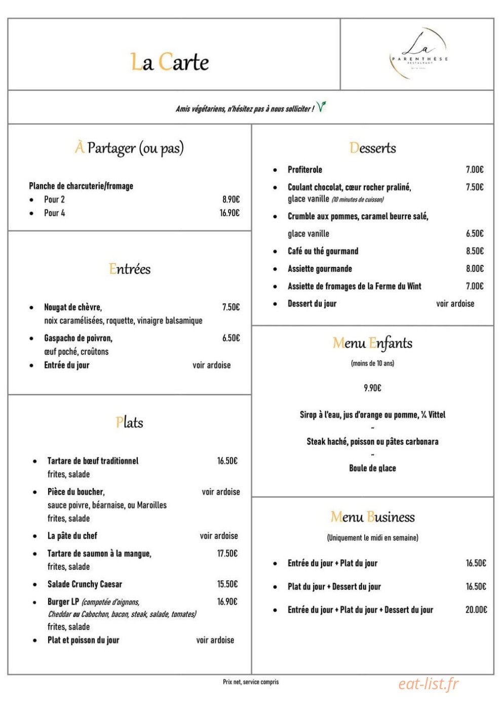 La Parenthèse — carte page 1