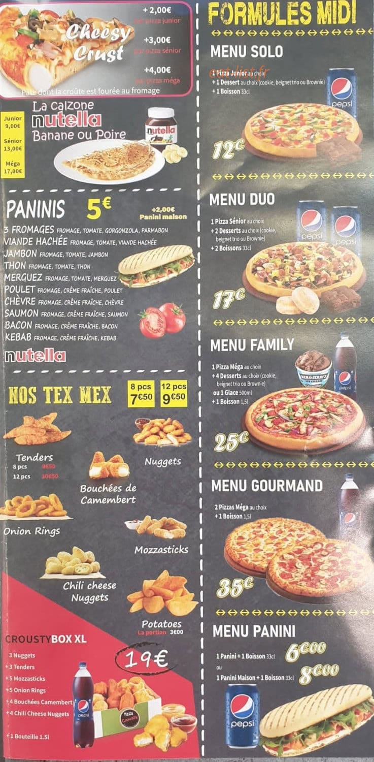 Pizza crousty — carte page 3