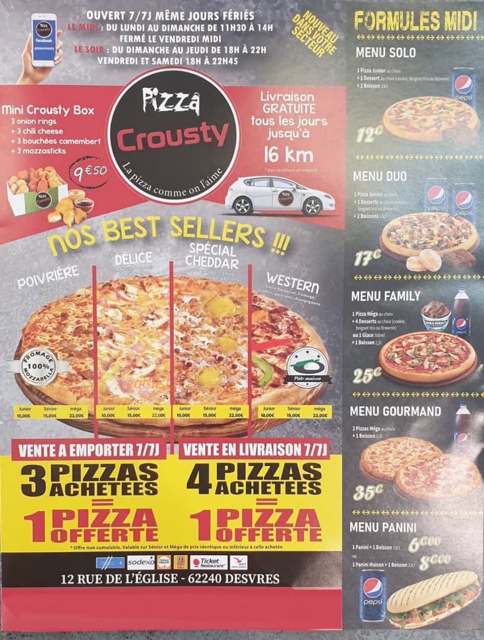 Pizza crousty — carte page 1