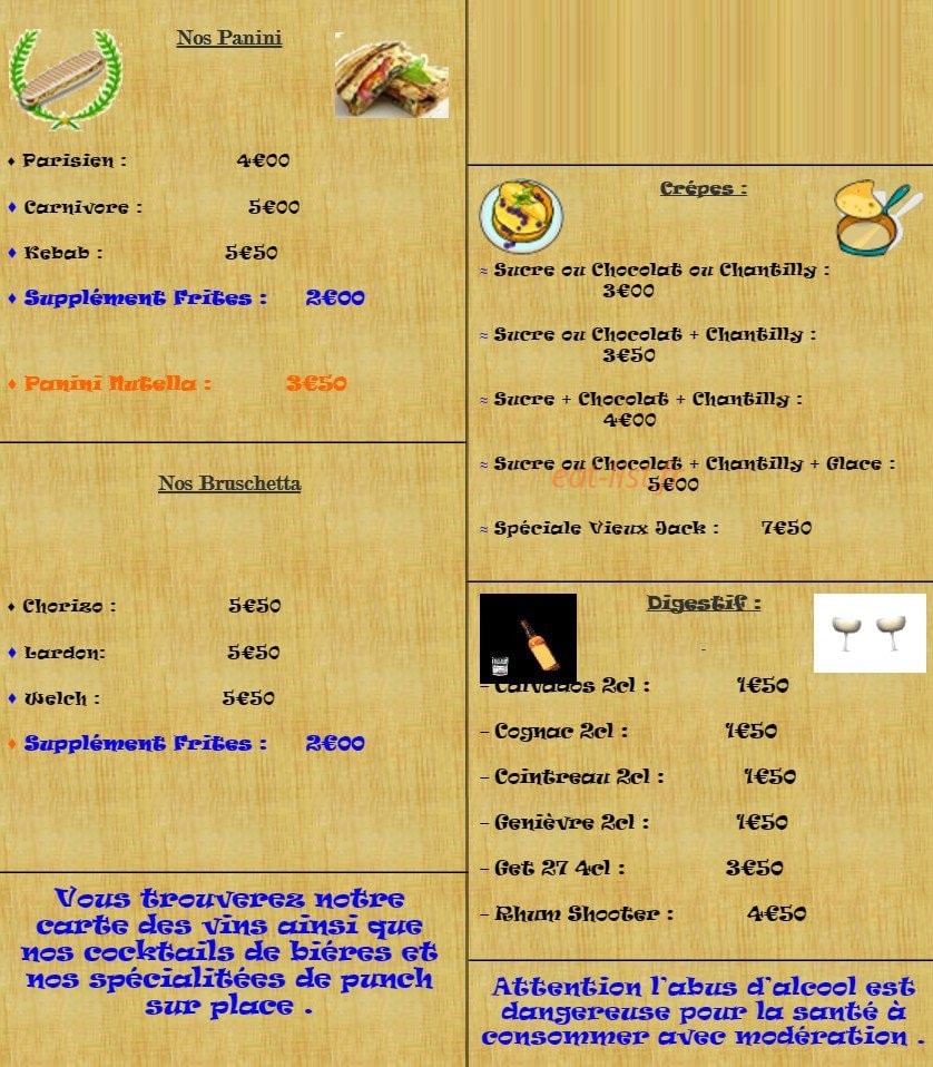Au vieux Jack — carte page 3