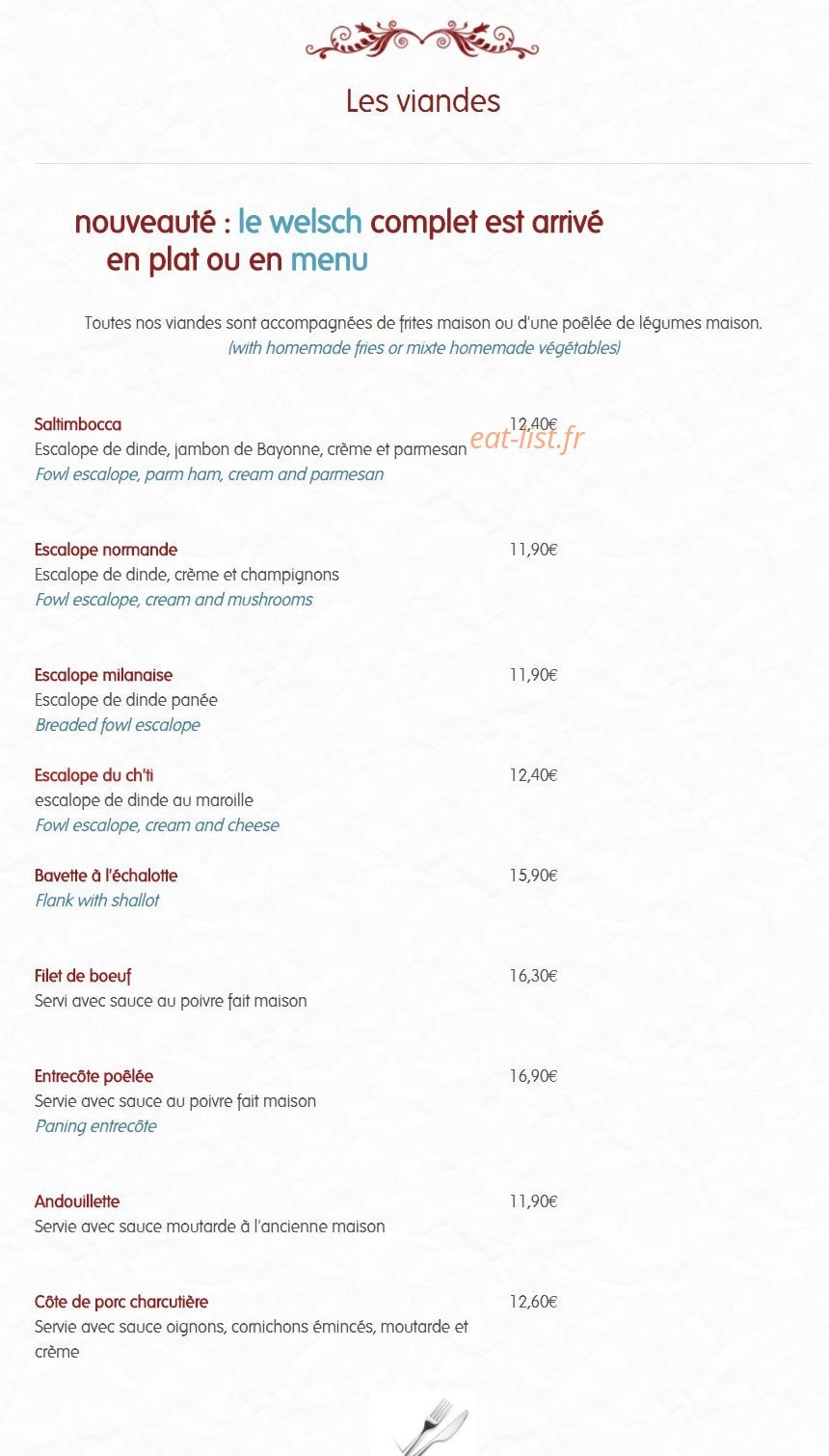 Café des arts — carte page 3