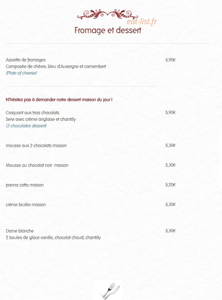 Café des arts — carte page 7