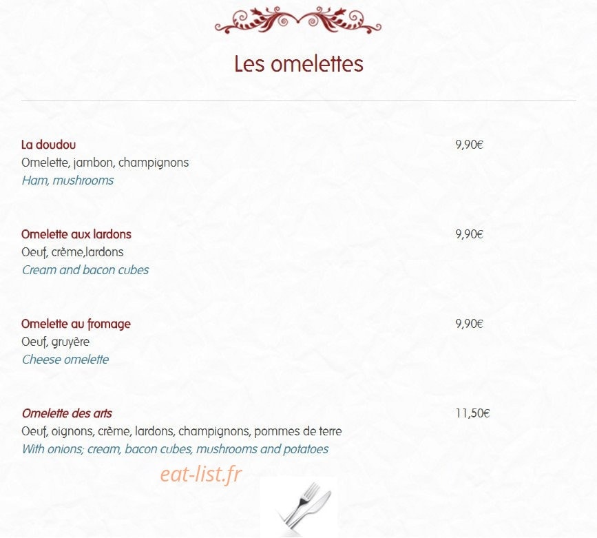Café des arts — carte page 5