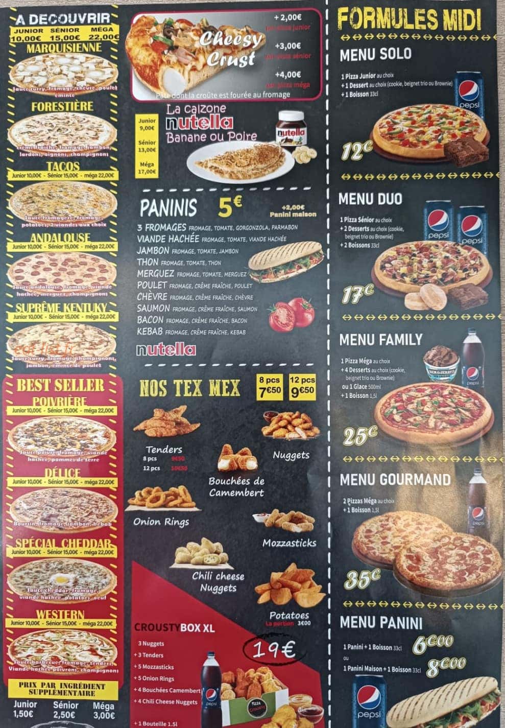 Pizza Crousty — carte page 3