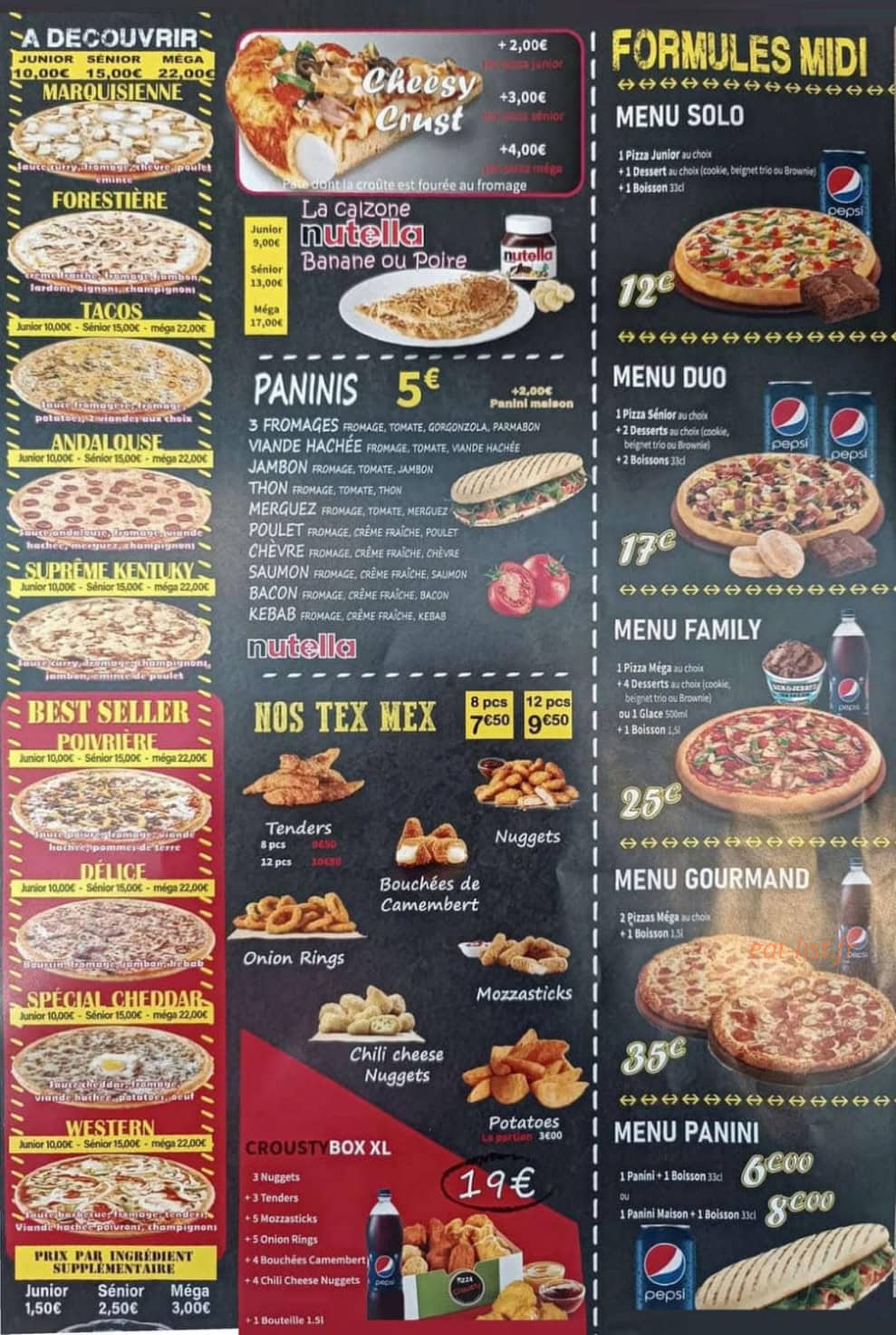 Pizza Crousty — carte page 3