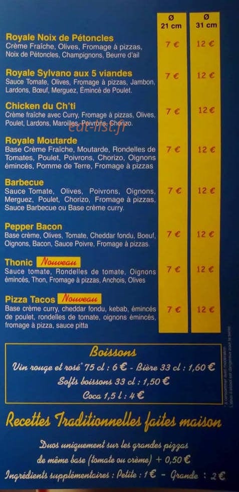 Pizza du lion — carte page 4