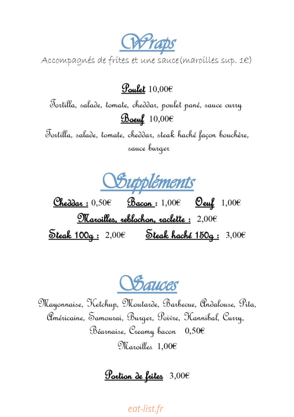 Brasserie Fréventine — carte page 5