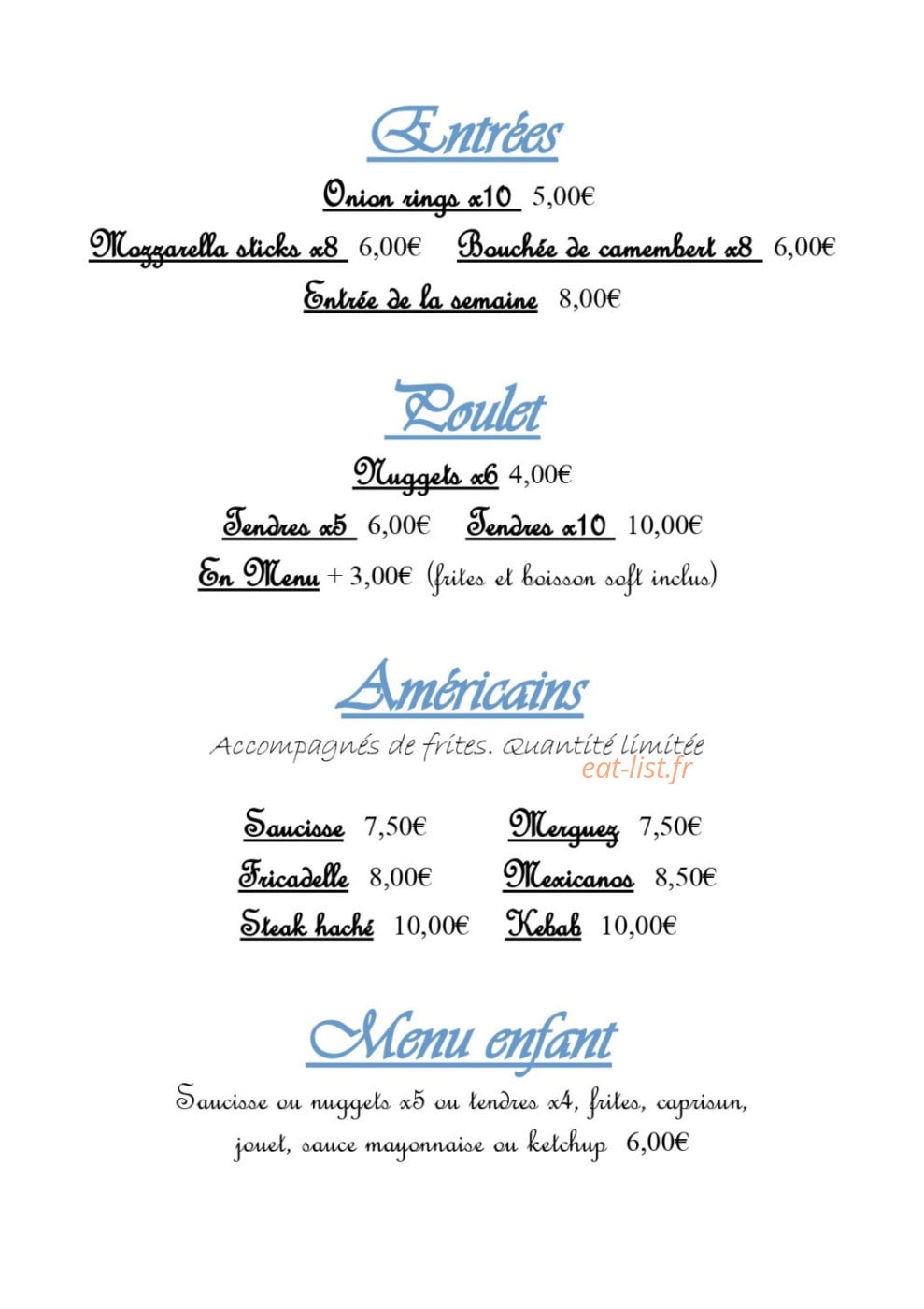 Brasserie Fréventine — carte page 3