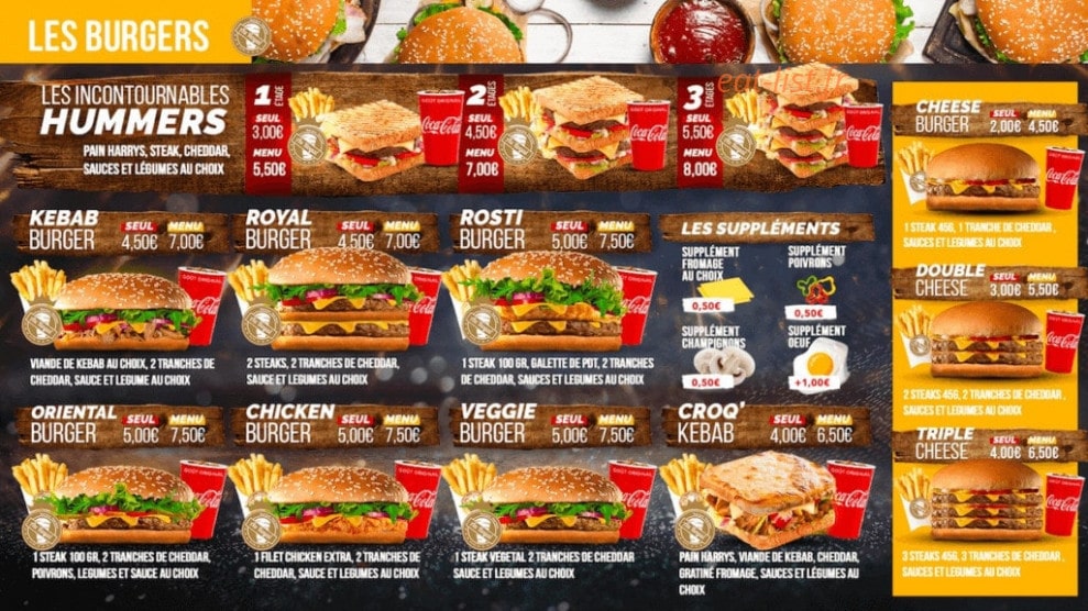 Au Royal Kebab — carte page 3