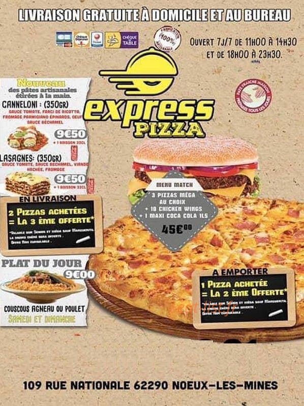 Express pizza — carte page 1