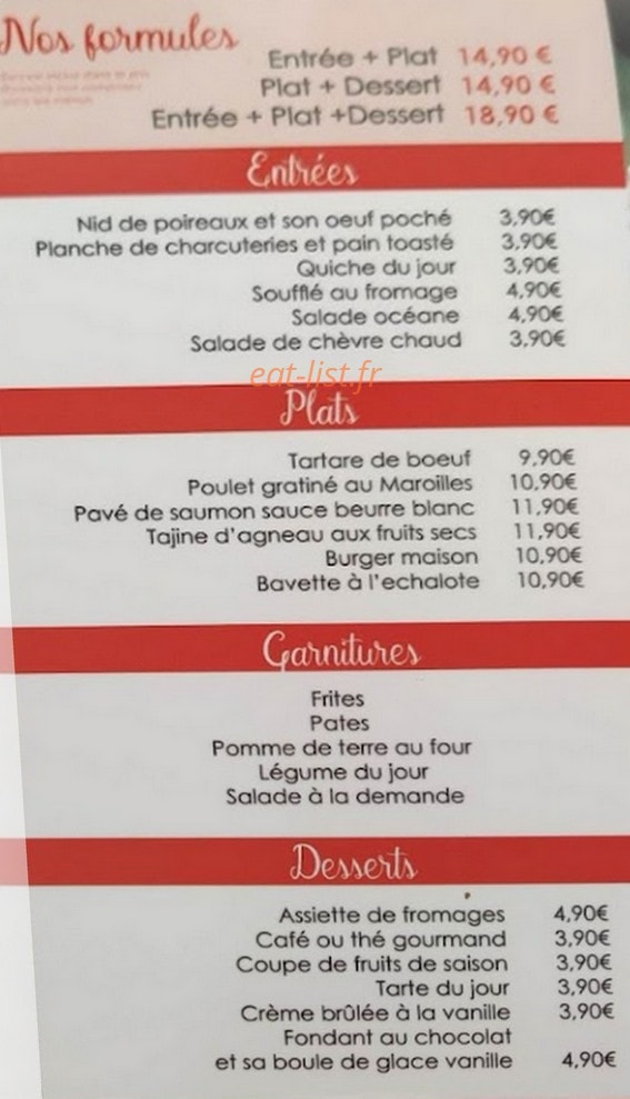 La brasserie de Noewe — carte page 1