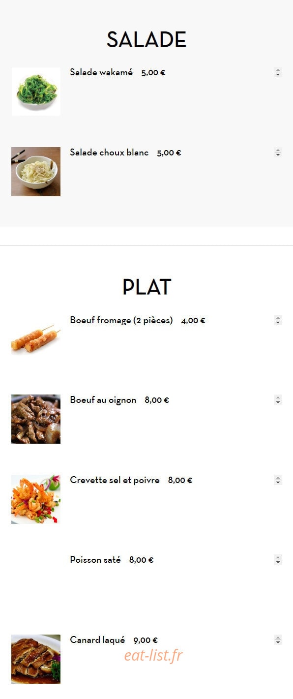 Restaurant Luxe — carte page 2