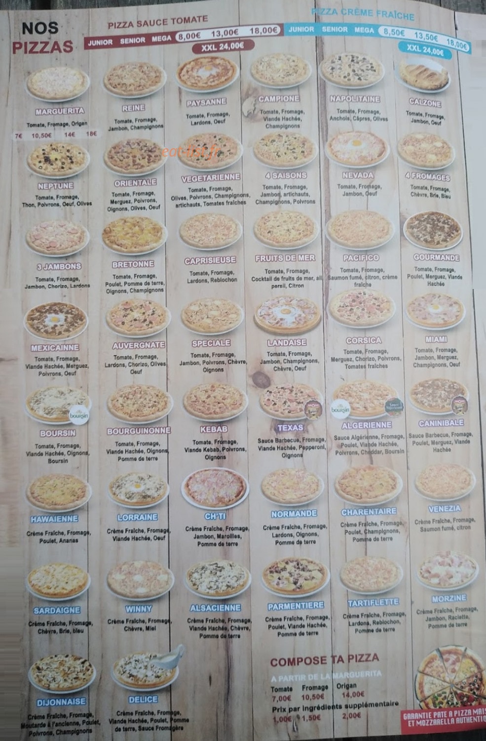 Bueno Pizza — carte page 3