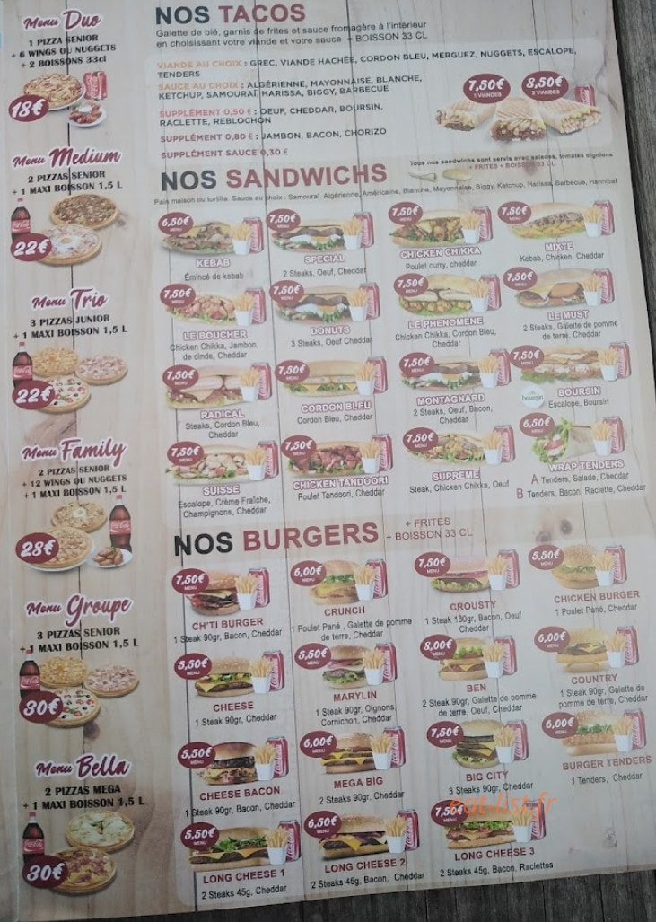 Bueno Pizza — carte page 2