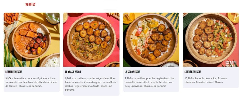 Afri Call Food — carte page 3