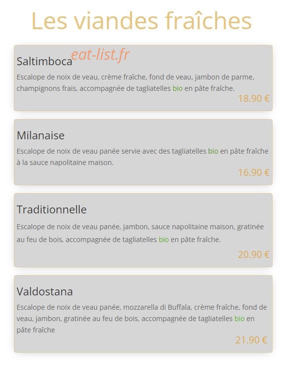 Alicia Restaurant — carte page 5