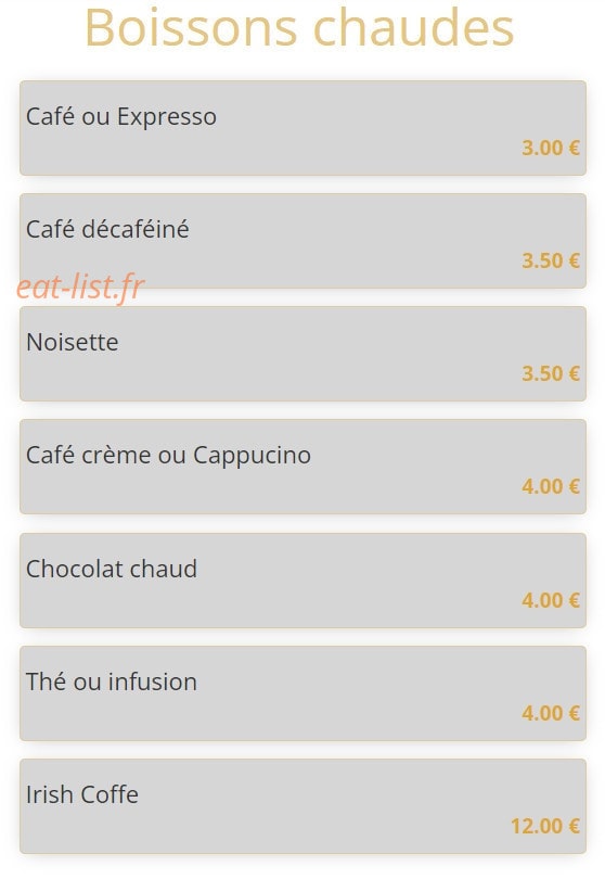 Alicia Restaurant — carte page 12