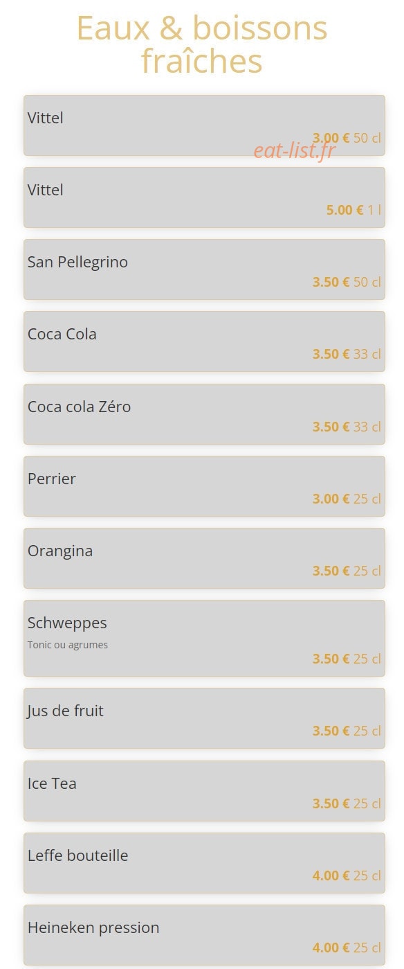 Alicia Restaurant — carte page 9