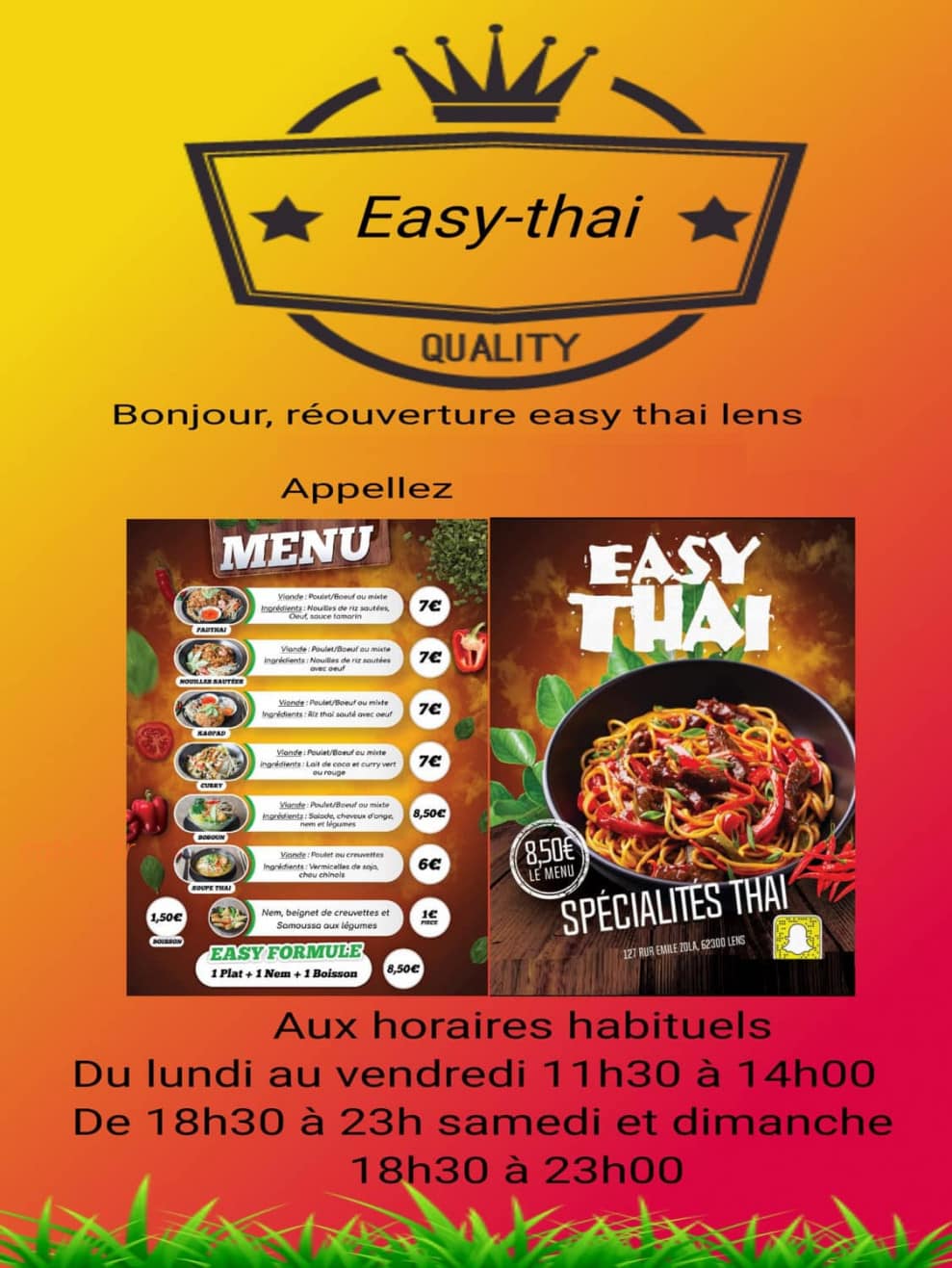 Easy thai — carte page 1