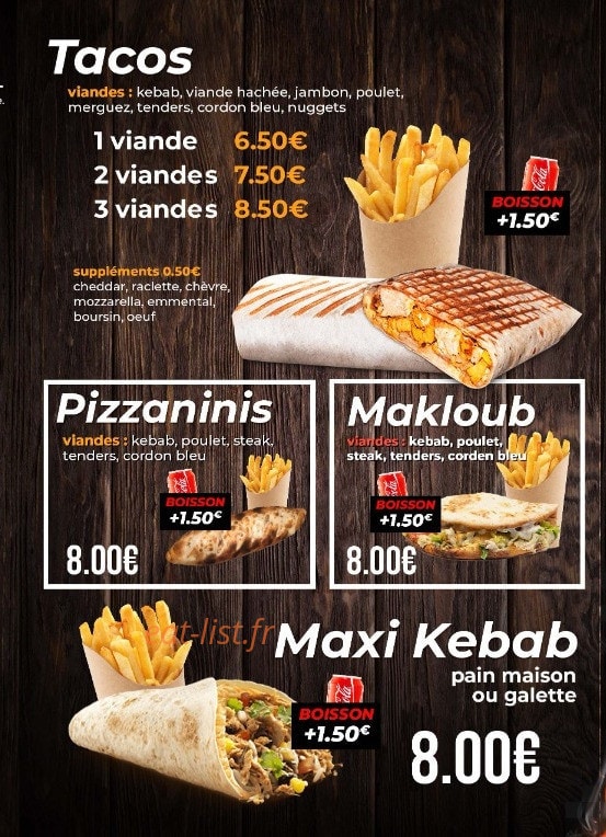 Extra Food — carte page 3
