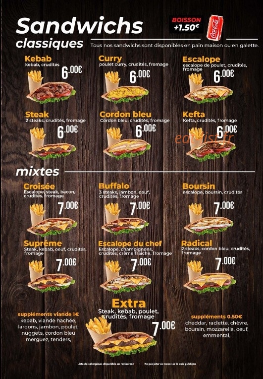 Extra Food — carte page 4