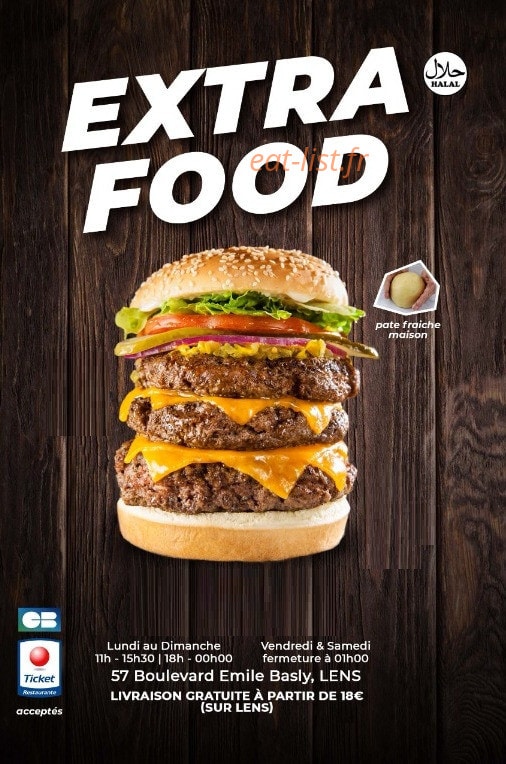 Extra Food — carte page 1