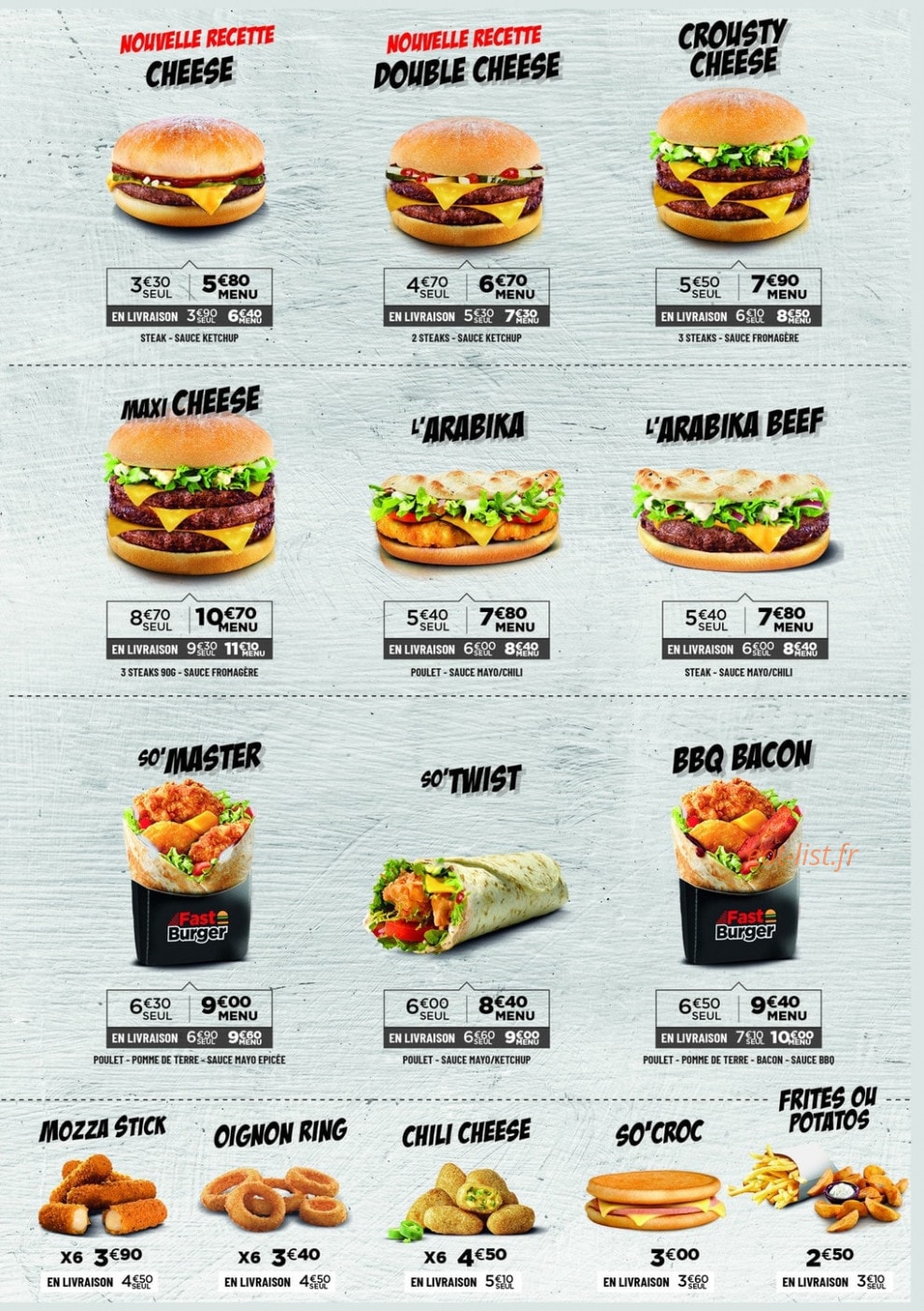 Fast Burger — carte page 4