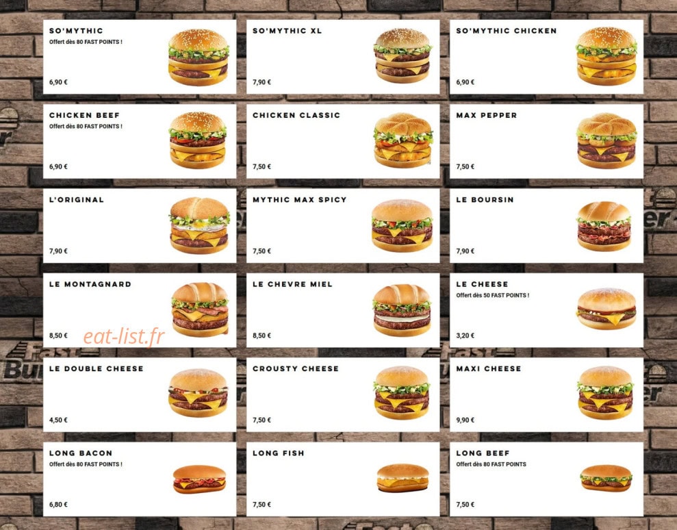 Fast Burger — carte page 5