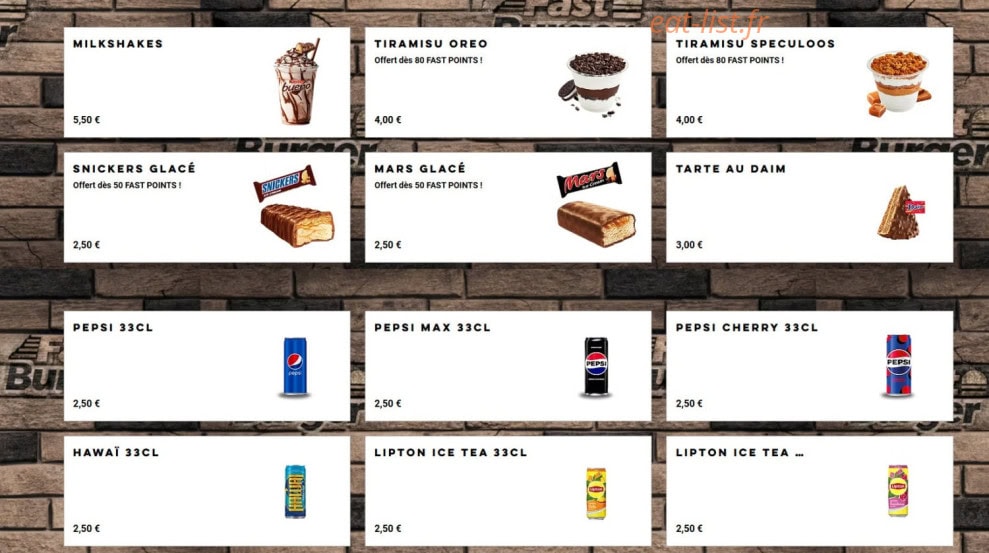 Fast Burger — carte page 6