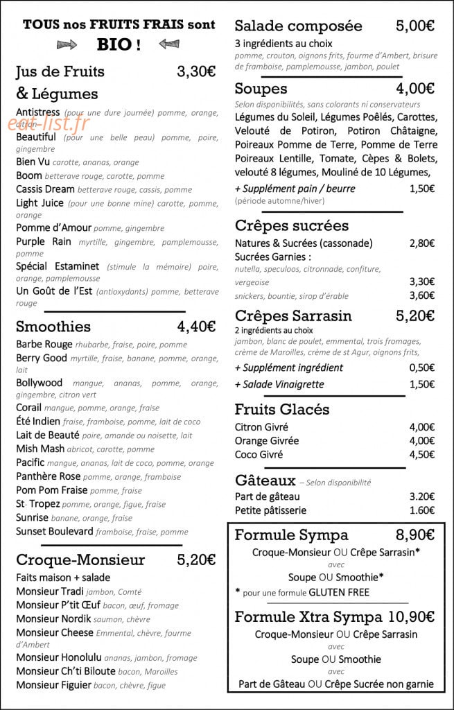 L'Autre Estaminet — carte page 2