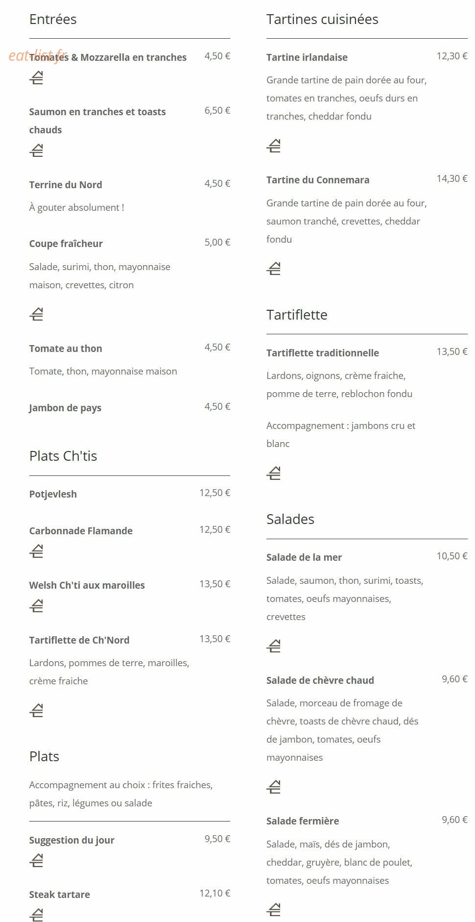 L'Irish Tavern — carte page 4